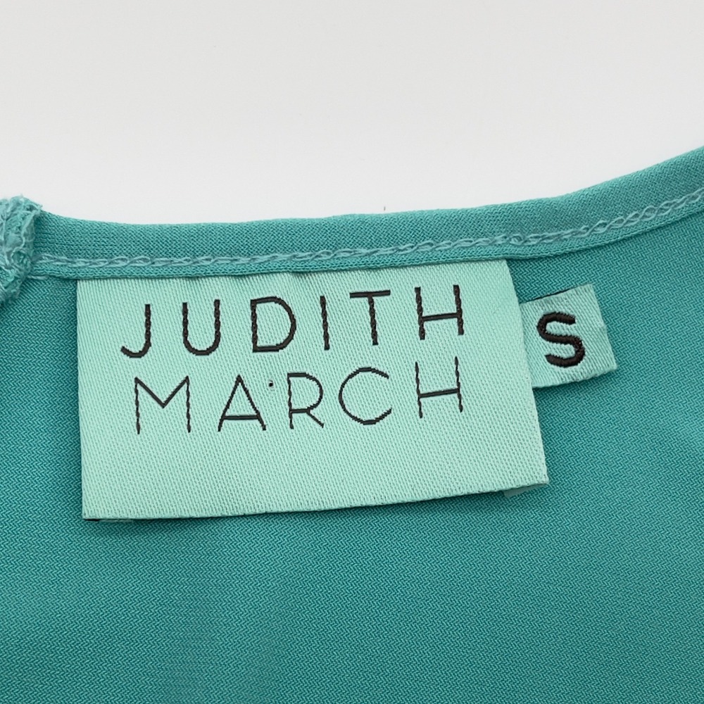 Judith March Tassel Fringe Hem Tunic Top Women Small Teal‎ Stretch Boho Indie - Picture 8 of 12